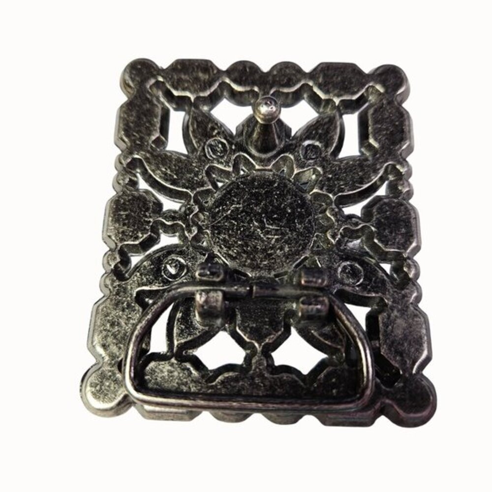 Turquoise Color Inspired Belt Buckle Gemstone Design and Metal Frame Costume Vtg - Picture 6 of 6